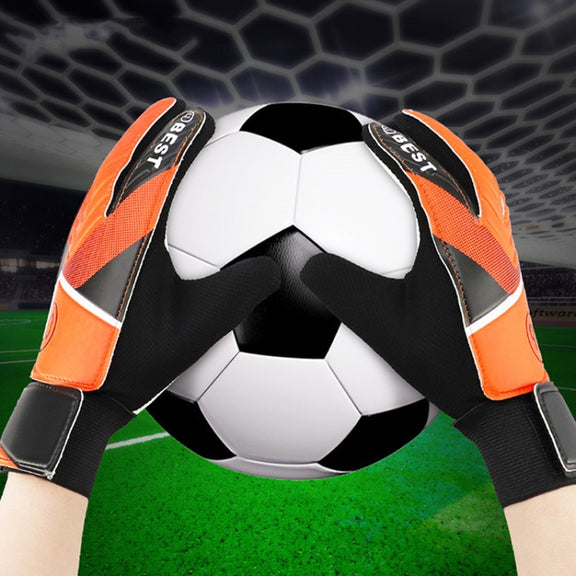 Children Football Goalkeeper Glove Latex Anti-Collision Goalkeeper Gloves, Size: 7(Blue)