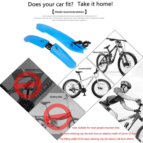 2632 Bicycle Quick Release Mudguards, Style: Ordinary (Blue)