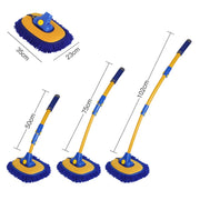 Retractable Curved Rod Soft Fur Car Wash Mop(Yellow Black)