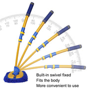 Retractable Curved Rod Soft Fur Car Wash Mop(Yellow Black)
