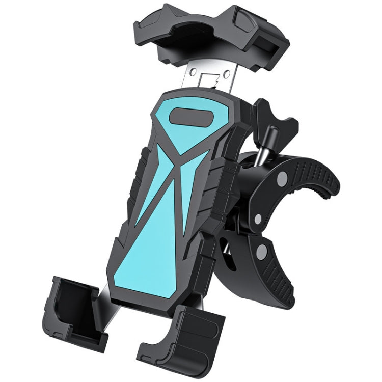 L101+M011 Outdoor Cycling Mechanical Locking Phone Holder(Blue) - Holders by PMC TechLife | Online Shopping South Africa | PMC TechLife | Buy Now Pay Later Mobicred