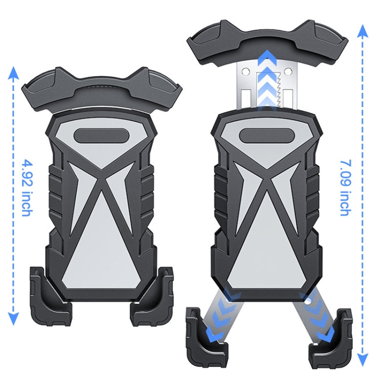 L101+M011 Outdoor Cycling Mechanical Locking Phone Holder(Blue) - Holders by PMC TechLife | Online Shopping South Africa | PMC TechLife | Buy Now Pay Later Mobicred