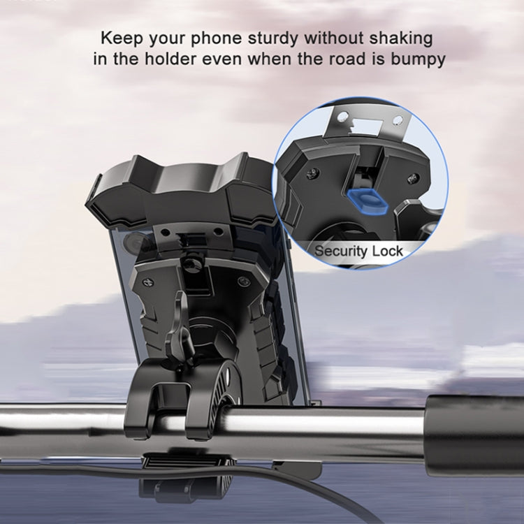 L101+M011 Outdoor Cycling Mechanical Locking Phone Holder(Yellow)