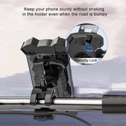 L101+M011 Outdoor Cycling Mechanical Locking Phone Holder(Black)