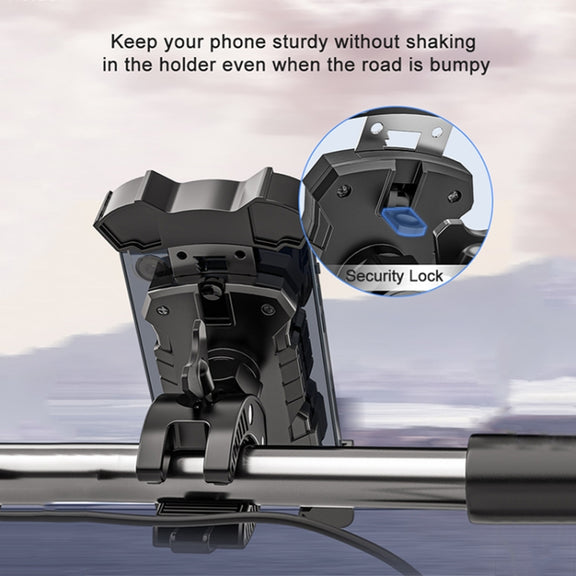 L101+M011 Outdoor Cycling Mechanical Locking Phone Holder(Black)