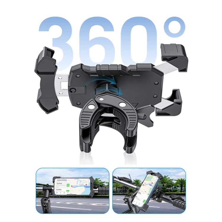 L101+M011 Outdoor Cycling Mechanical Locking Phone Holder(Black) - Holders by PMC TechLife | Online Shopping South Africa | PMC TechLife | Buy Now Pay Later Mobicred