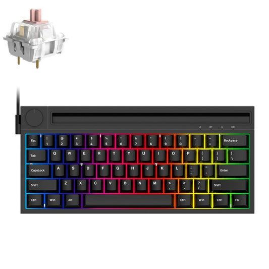 Ajazz K620T 62 Keys Bluetooth Wireless Dual Mode Mechanical Keyboard, Style: Pink Shaft (Black) - free shipping - PMC Jewellery - Order now!