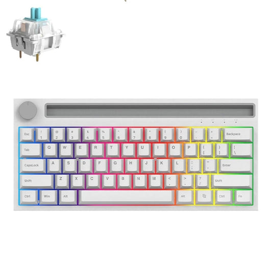 Ajazz K620T 62 Keys Bluetooth Wireless Dual Mode Mechanical Keyboard, Style: Blue Shaft (White) - free shipping - PMC Jewellery - Order now!