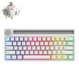 Ajazz K620T 62 Keys Bluetooth Wireless Dual Mode Mechanical Keyboard, Style: Pink Shaft (White) - free shipping - PMC TechLife - Order now!
