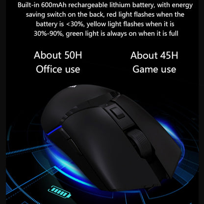 Ajazz I309Pro 1600 DPI 8 Keys Dual Mode Gaming Wireless Bluetooth Mouse(Black) - free shipping - PMC Jewellery - Order now!