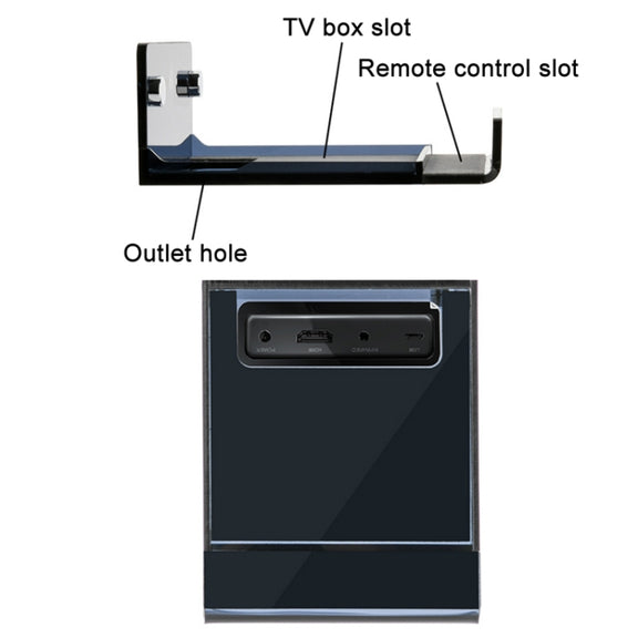 Set Top Box Wall Storage Mount For Amazon Fire TV(Half-transparent Tea Black)