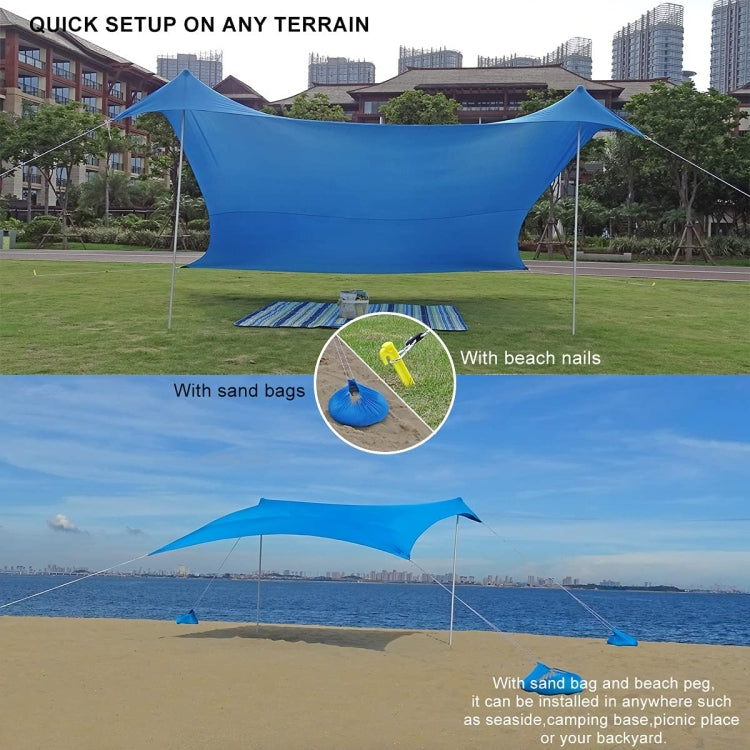 Outdoor Beach Lycra Canopy Camping Tent Sunshade Fishing Tent, Size: 210x160x150cm(Blue) - Tents & Accessories by PMC TechLife | Online Shopping South Africa | PMC TechLife