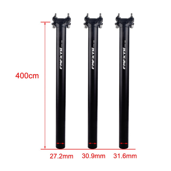 FMFXTR Bicycle Extended Saddle Seat Tube Double Nail Straight Tube, Specification: 31.6mm(Black)