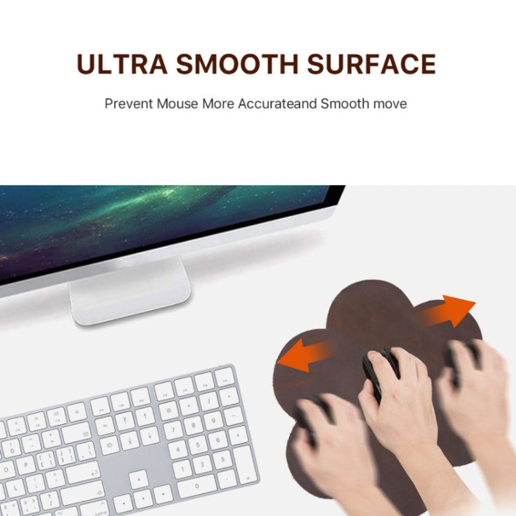 CONTACTS FAMILY Crazy Horse Leather Retro Petal Office Mouse Pad(Coffee) - Mouse Pads by CONTACTS FAMILY | Online Shopping South Africa | PMC TechLife | Buy Now Pay Later Mobicred