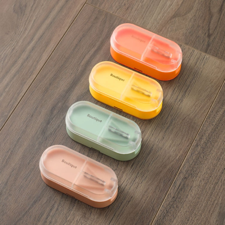 Home Convenient Transparent Tablet Divider Compartments Medicine Boxes(Orange)