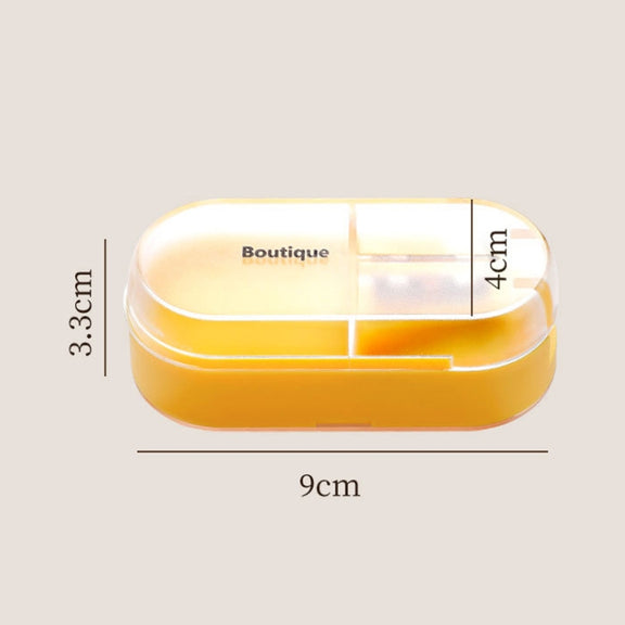 Home Convenient Transparent Tablet Divider Compartments Medicine Boxes(Orange)