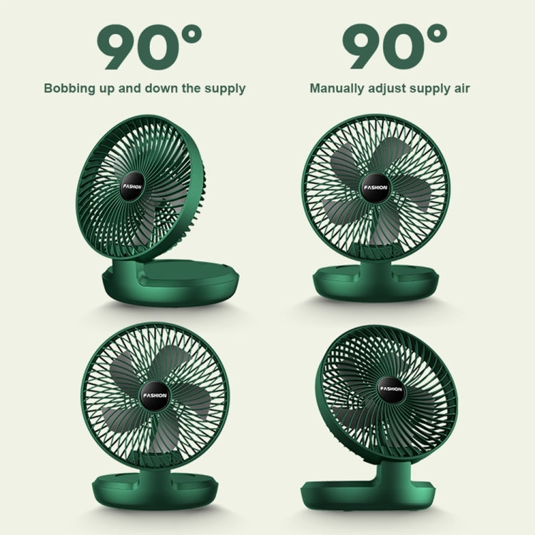 Folding Office Desktop Household Portable Small Fan, Size: 8 inch(Green USB Direct Plug)