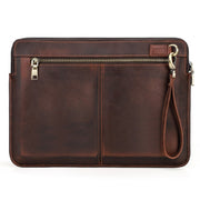 CONTACTS FAMILY Leather Laptop Sleeve For Macbook Pro 14.2 Inch(Coffee)