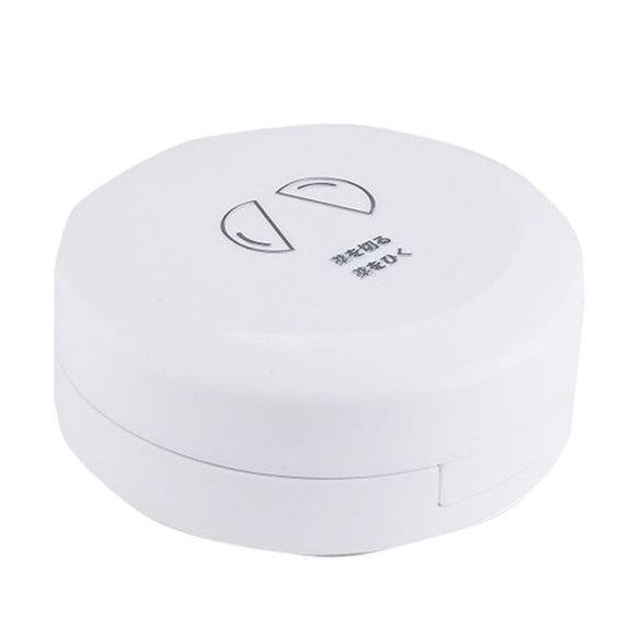 Double-layer Round Eight Grids Portable Medicine Box with Cutter(White)