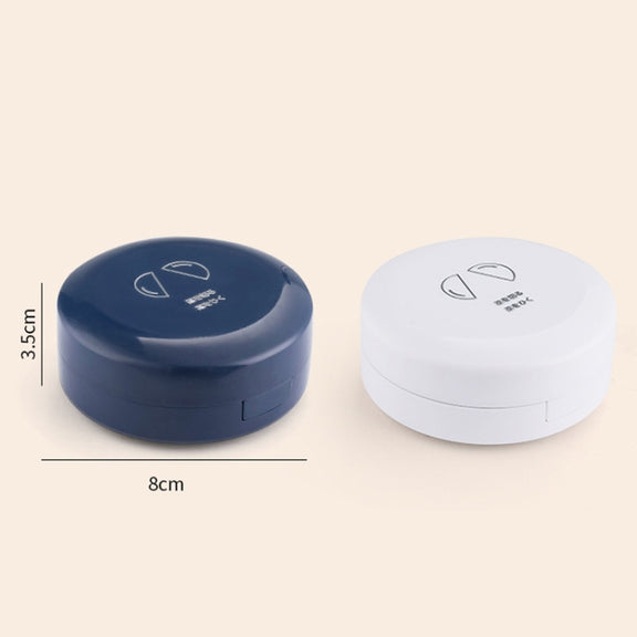 Double-layer Round Eight Grids Portable Medicine Box with Cutter(Blue)
