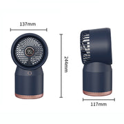 Spray Humidified LED Digital Display Office Home Fan, Style: 3600mAh Rechargeable(White)