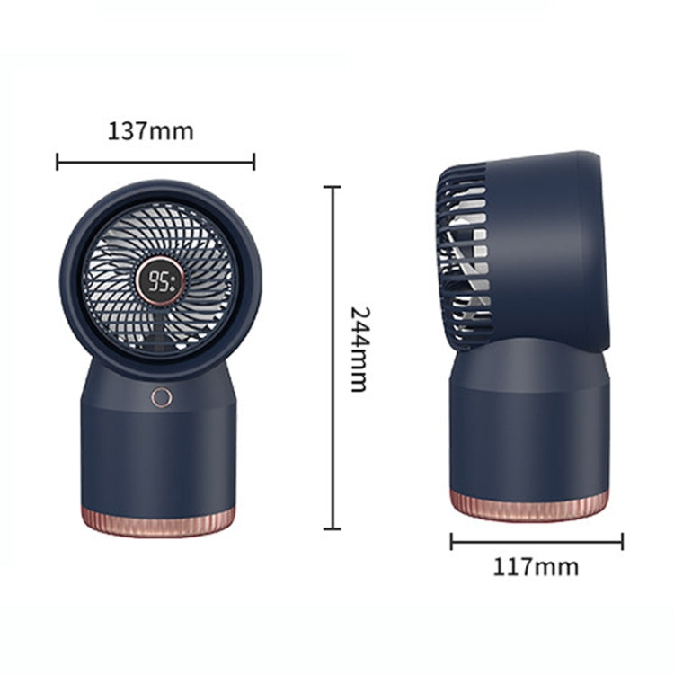 Spray Humidified LED Digital Display Office Home Fan, Style: USB Direct Plug(Blue)