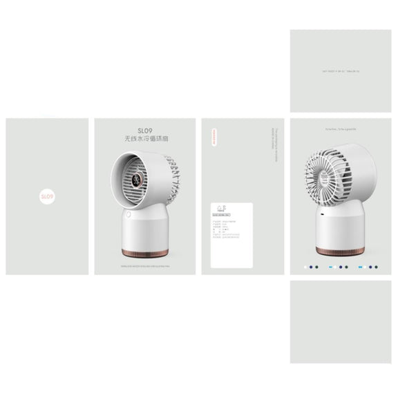 Spray Humidified LED Digital Display Office Home Fan, Style: USB Direct Plug(Blue)