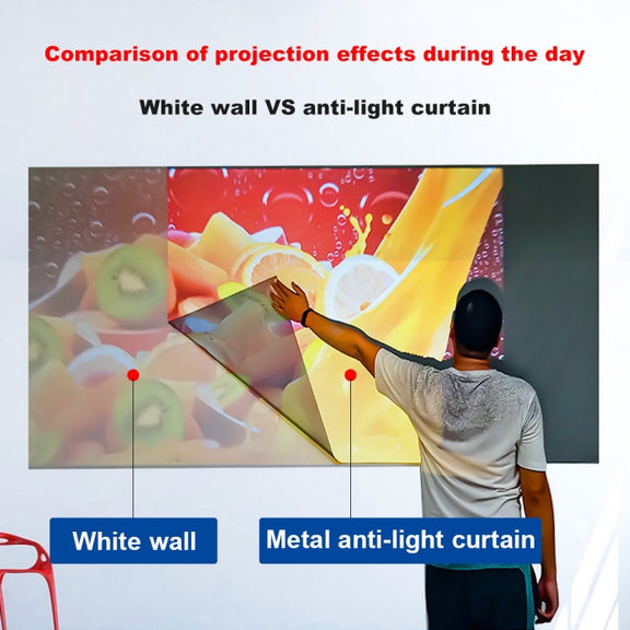 Folding Metal Anti-Light HD Projection Curtain, Size: 120 inch 16:9 266x148cm Punch Black Border