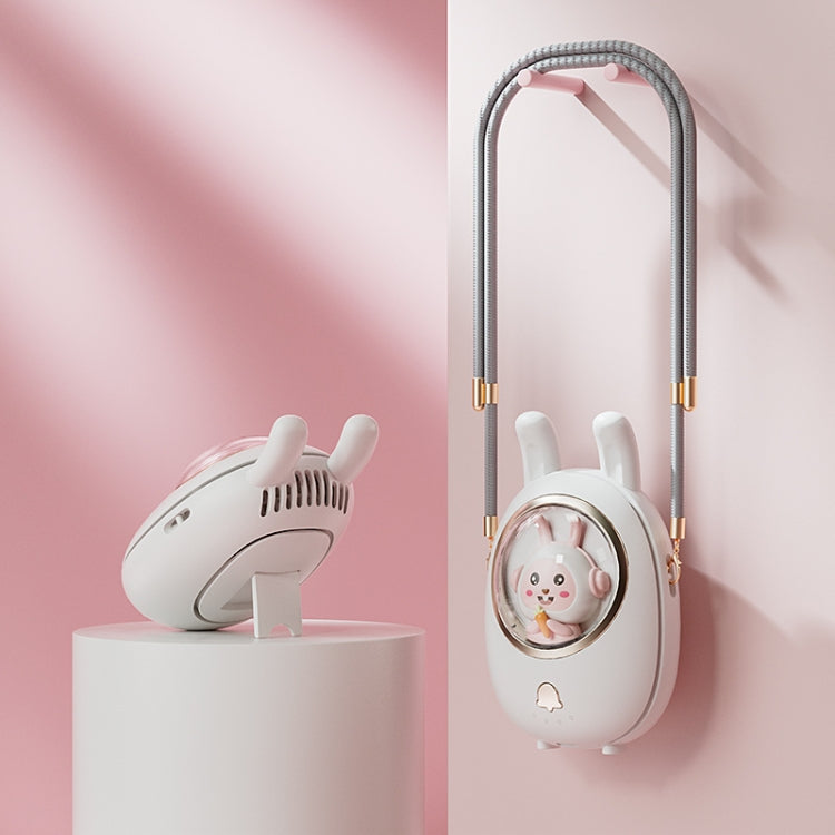 Children Hanging Neck Fan USB Handheld Light Glowing Mini Portable Fan(White) - Electric Fans by PMC TechLife | Online Shopping South Africa | PMC TechLife | Buy Now Pay Later Mobicred