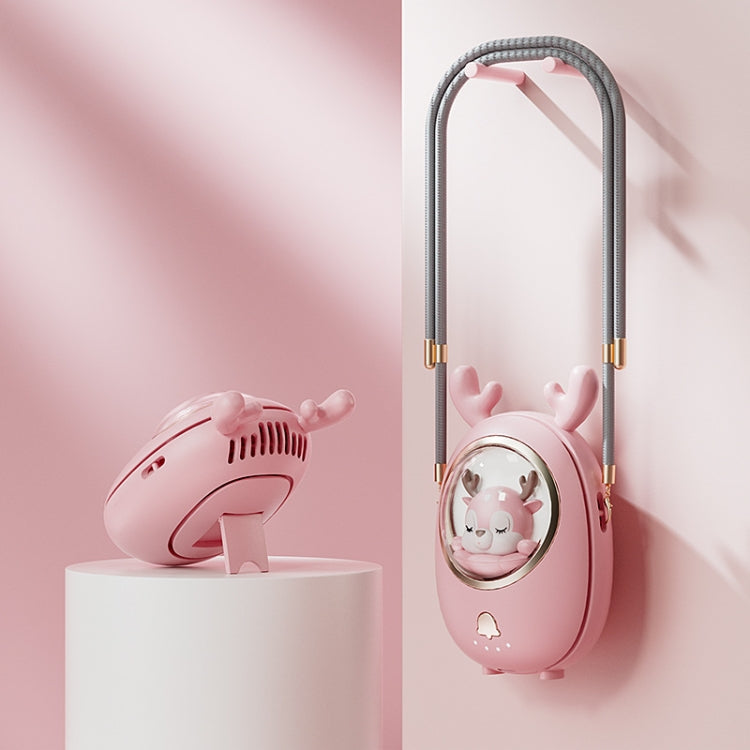 Children Hanging Neck Fan USB Handheld Light Glowing Mini Portable Fan(Pink) - Electric Fans by PMC TechLife | Online Shopping South Africa | PMC TechLife | Buy Now Pay Later Mobicred