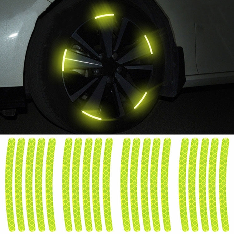 20pcs /Set Car Wheel Reflective Stickers 3D Personal Decoration Tire Warning Stickers(Fluorescence) - Decorative Strip by PMC TechLife | Online Shopping South Africa | PMC TechLife