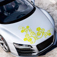 D-908 Summer Flower Totem PVC Car Hood Sticker(Yellow) - Decorative Sticker by PMC TechLife | Online Shopping South Africa | PMC TechLife | Buy Now Pay Later Mobicred
