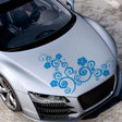 D-908 Summer Flower Totem PVC Car Hood Sticker(Blue) - Decorative Sticker by PMC TechLife | Online Shopping South Africa | PMC TechLife | Buy Now Pay Later Mobicred