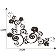 D-908 Summer Flower Totem PVC Car Hood Sticker(Red)