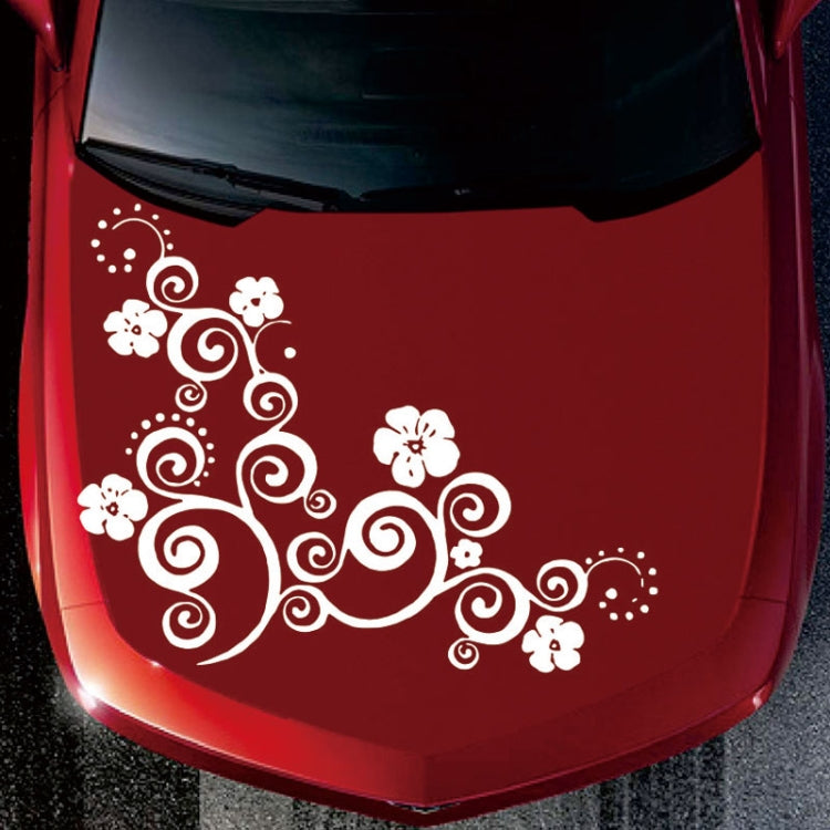 D-908 Summer Flower Totem PVC Car Hood Sticker(Blue) - Decorative Sticker by PMC TechLife | Online Shopping South Africa | PMC TechLife | Buy Now Pay Later Mobicred