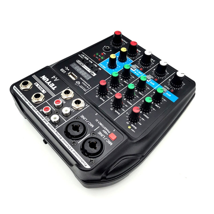 TEYUN A4 4-way Small Microphone Digital Mixer Live Recording Effector(US Plug) - Live Sound Effects Processors by TEYUN | Online Shopping South Africa | PMC TechLife | Buy Now Pay Later Mobicred