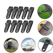 Canopy Fixed Tent Clip Rope Buckle Set 10 Clips+10 White Dot Ropes+10 Black PP Fast Hangings