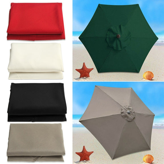 Polyester Parasol Replacement Cloth Round Garden Umbrella Cover, Size: Diameter 2m  6 Ribs(Creamy-white)