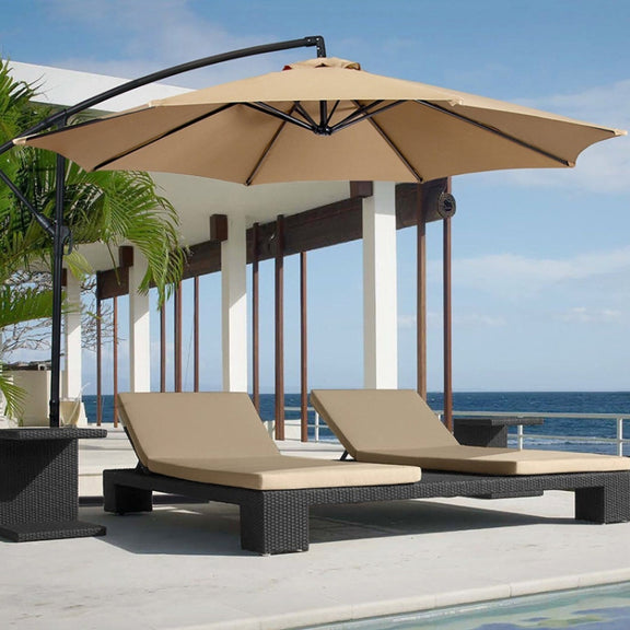 Polyester Parasol Replacement Cloth Round Garden Umbrella Cover, Size: Diameter 2.7m 6 Ribs(Black)