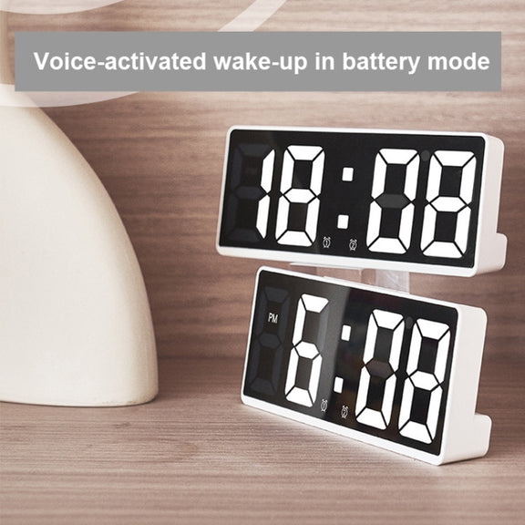 LED Bedside Alarm Clock Battery Plug-In Dual-Purpose Clock(Orange)