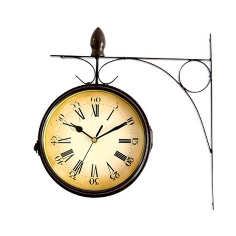 Iron Retro Home Wall Clock Double Side Hanging Clock, Size: 8 inch(Monochrome 62450114A) - Wall Clock by PMc TechLife | Online Shopping South Africa | PMc TechLife | Buy Now Pay Later Mobicred