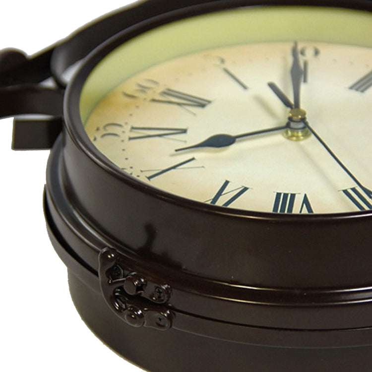 Iron Retro Home Wall Clock Double Side Hanging Clock, Size: 8 inch(Monochrome 62450114A) - Wall Clock by PMc TechLife | Online Shopping South Africa | PMc TechLife | Buy Now Pay Later Mobicred