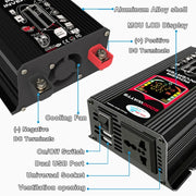 Tang 3 Generations Home Solar Generator Inverter+30A Controller+18W 12V Solar Panel, Specification: Black 12V To 220V