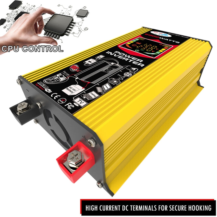 Tang 3 Generations Home Solar Generator Inverter+30A Controller+18W 12V Solar Panel, Specification: Yellow 12V To 220V