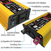 Tang 3 Generations Home Solar Generator Inverter+30A Controller+18W 12V Solar Panel, Specification: Yellow 12V To 220V