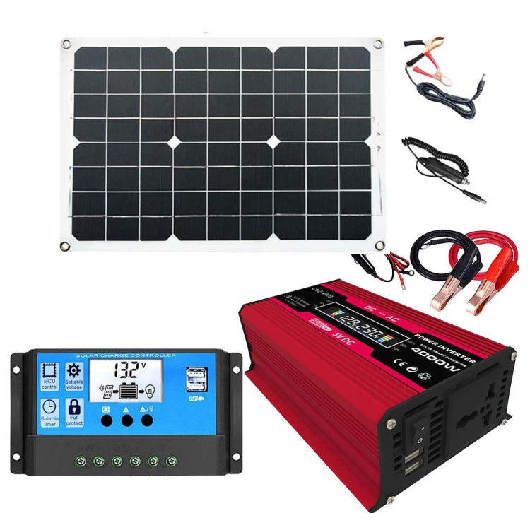 Zhi Zun Solar Power System Inverters+30A Controller+18W 18V Solar Panel, Specification: Red 12V To 110V - Charger by PMC TechLife | Online Shopping South Africa | PMC TechLife | Buy Now Pay Later Mobicred