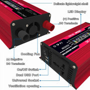 Zhi Zun Solar Power System Inverters+30A Controller+18W 18V Solar Panel, Specification: Red 12V To 110V