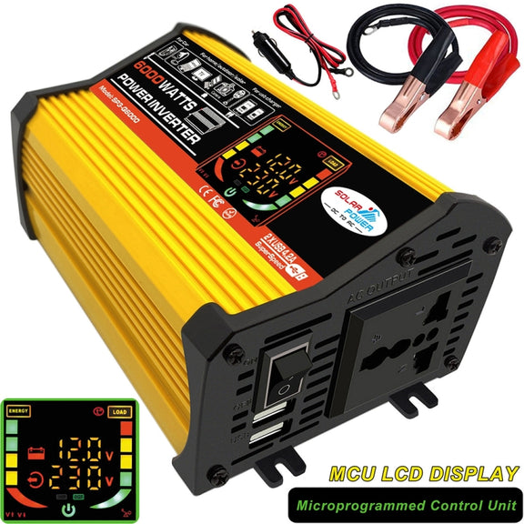 Saga 3 Generations Home Solar Generator Inverter+30A Controller+18W 12V Solar Panel, Specification: Yellow 12V To 220V