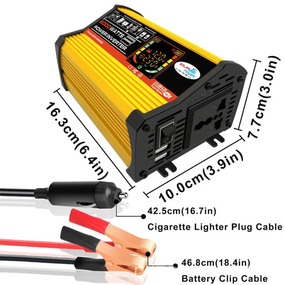 Saga 3 Generations Home Solar Generator Inverter+30A Controller+18W 12V Solar Panel, Specification: Yellow 12V To 220V