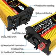 Saga 3 Generations Home Solar Generator Inverter+30A Controller+18W 12V Solar Panel, Specification: Yellow 12V To 220V